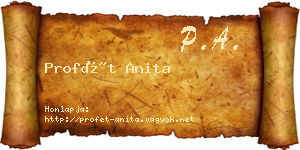 Profét Anita névjegykártya